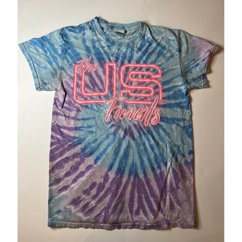 Vintage Colortone Tye Dye T-shirt The US Finals glitter pink blue Womens small